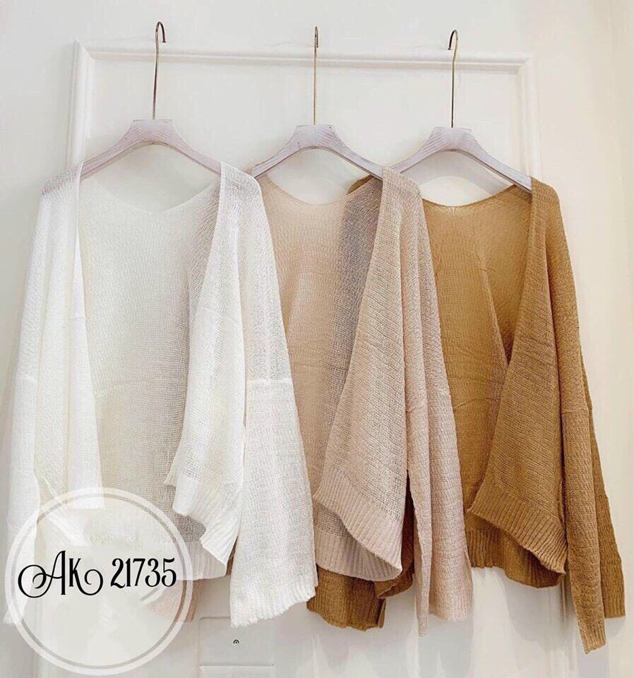 Áo Cadigan len mỏng phong cách Hàn Quốc
