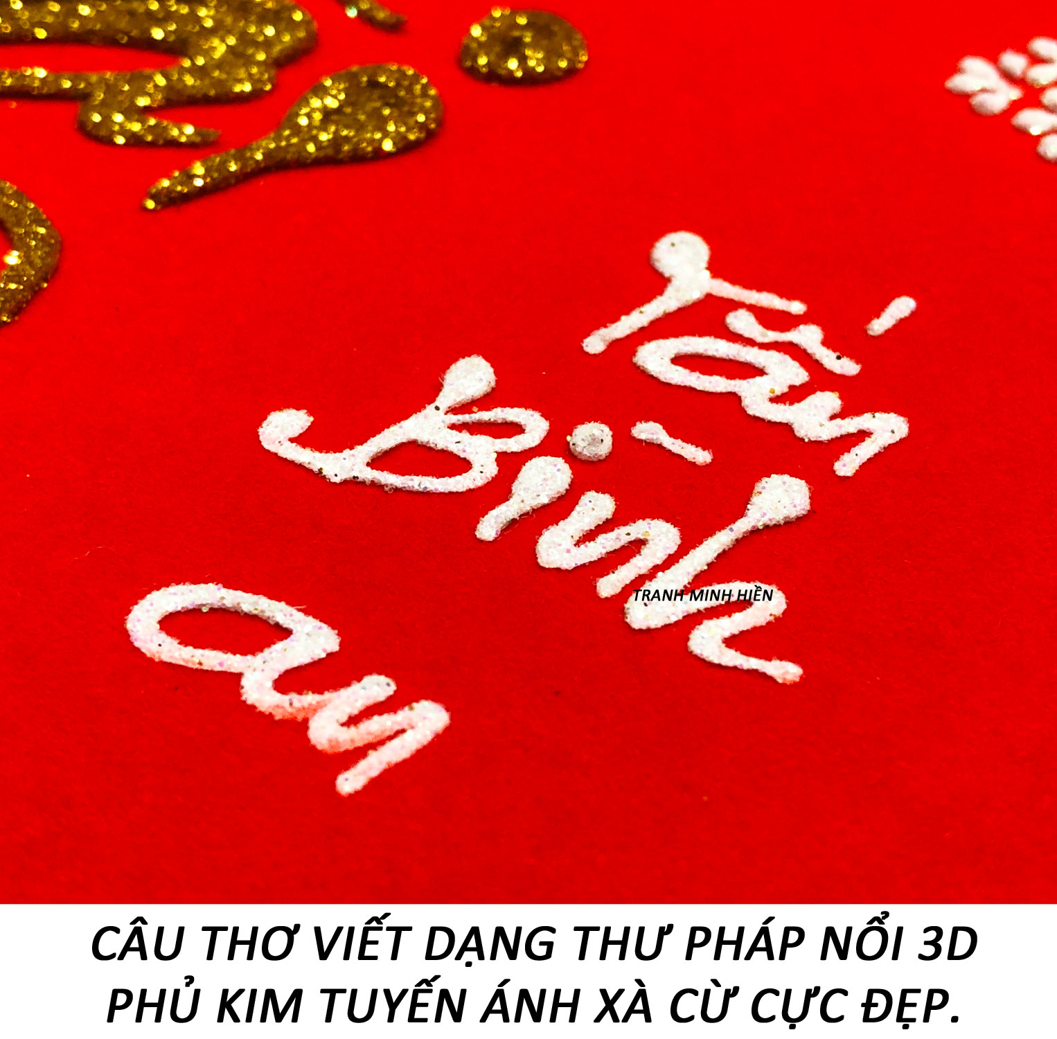 Tranh treo tường - Bộ Thư Pháp Phúc Lộc Thọ 01 - Tranh Minh Hiền (Khung gỗ - KT 30 x 30cm)