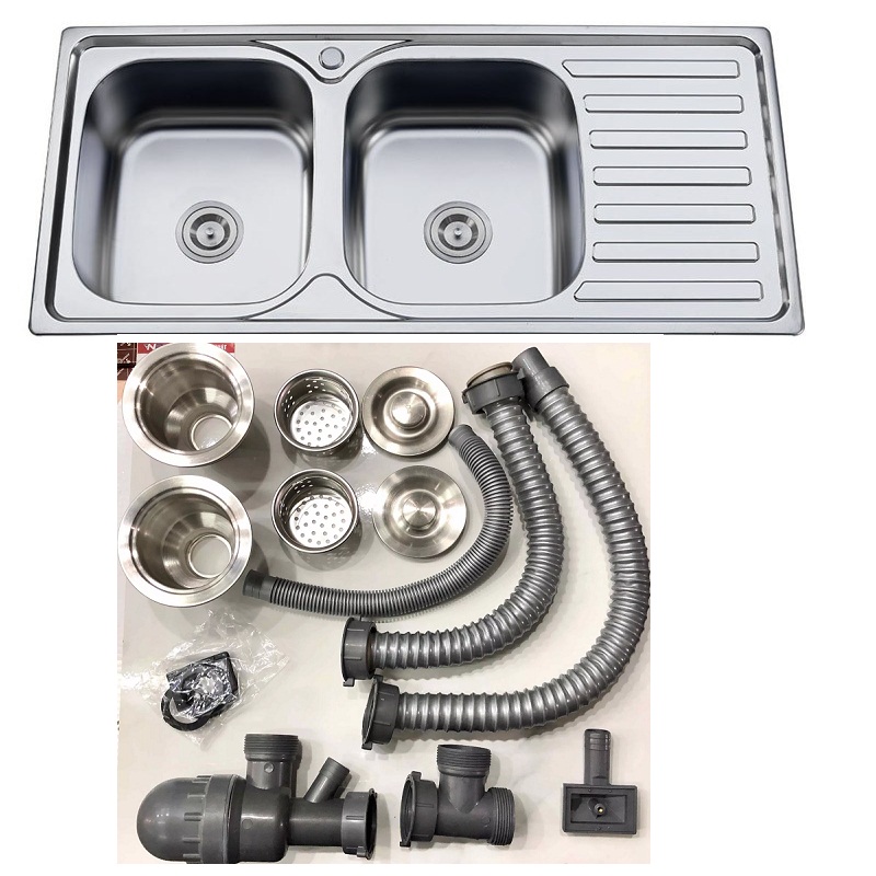 Chậu rửa chén Chậu rửa bát inox 304- 2 hộc - 1 bàn