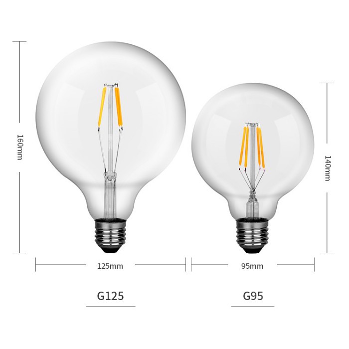 Bóng đèn Led Edison G125 8W đui E27
