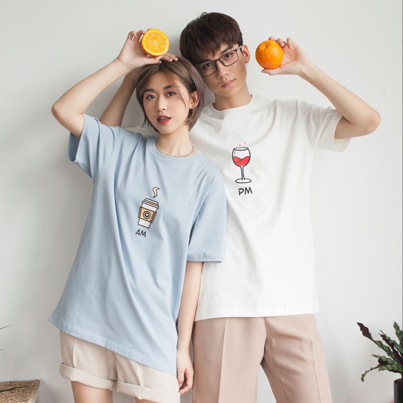 [SALE 70%] Áo phông đôi họa tiết LOOK COFE WINEE TEE