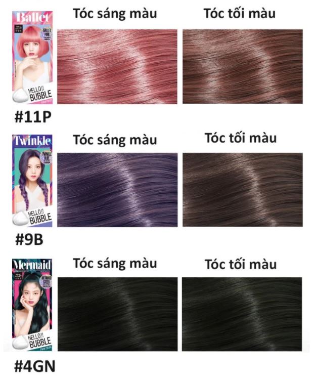 Bọt Gội Nhuộm Tóc Miseen Hello Bubble Foam Color