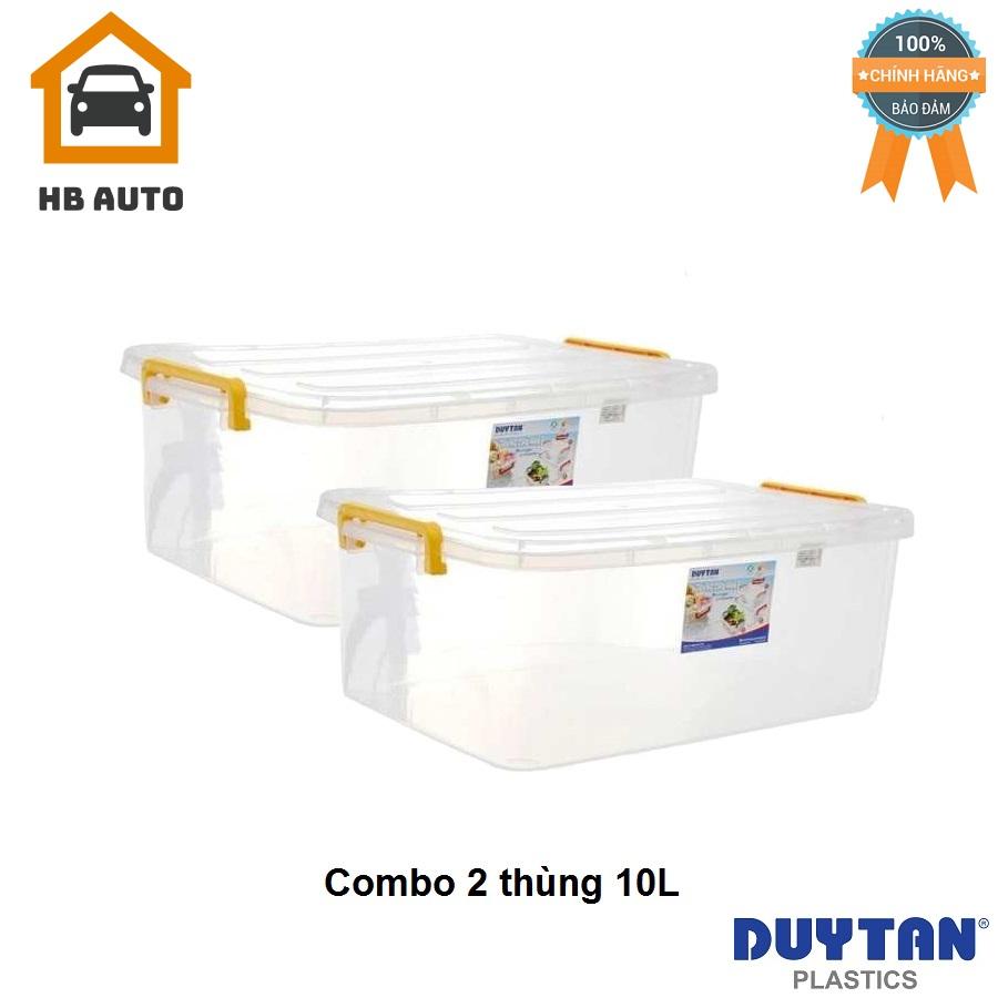 Combo 2 Thùng Nhựa Duy Tân Trong Suốt 10 Lít (41.2 x 27.2 x 14.5 cm) No.H115