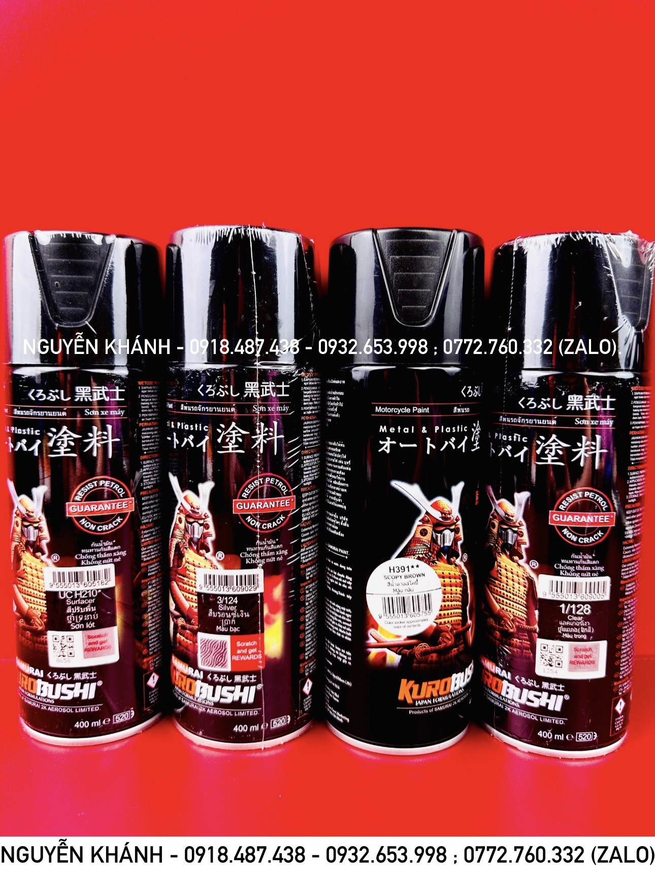 H391- sơn xịt samurai màu nâu hạt dẻ