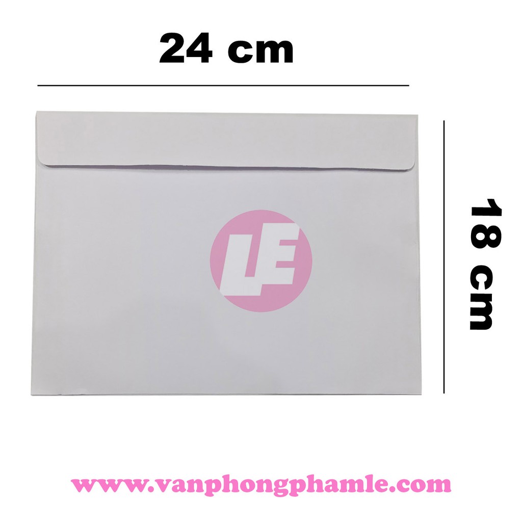 Bao thư trắng nắp ngang 18 x 24 cm