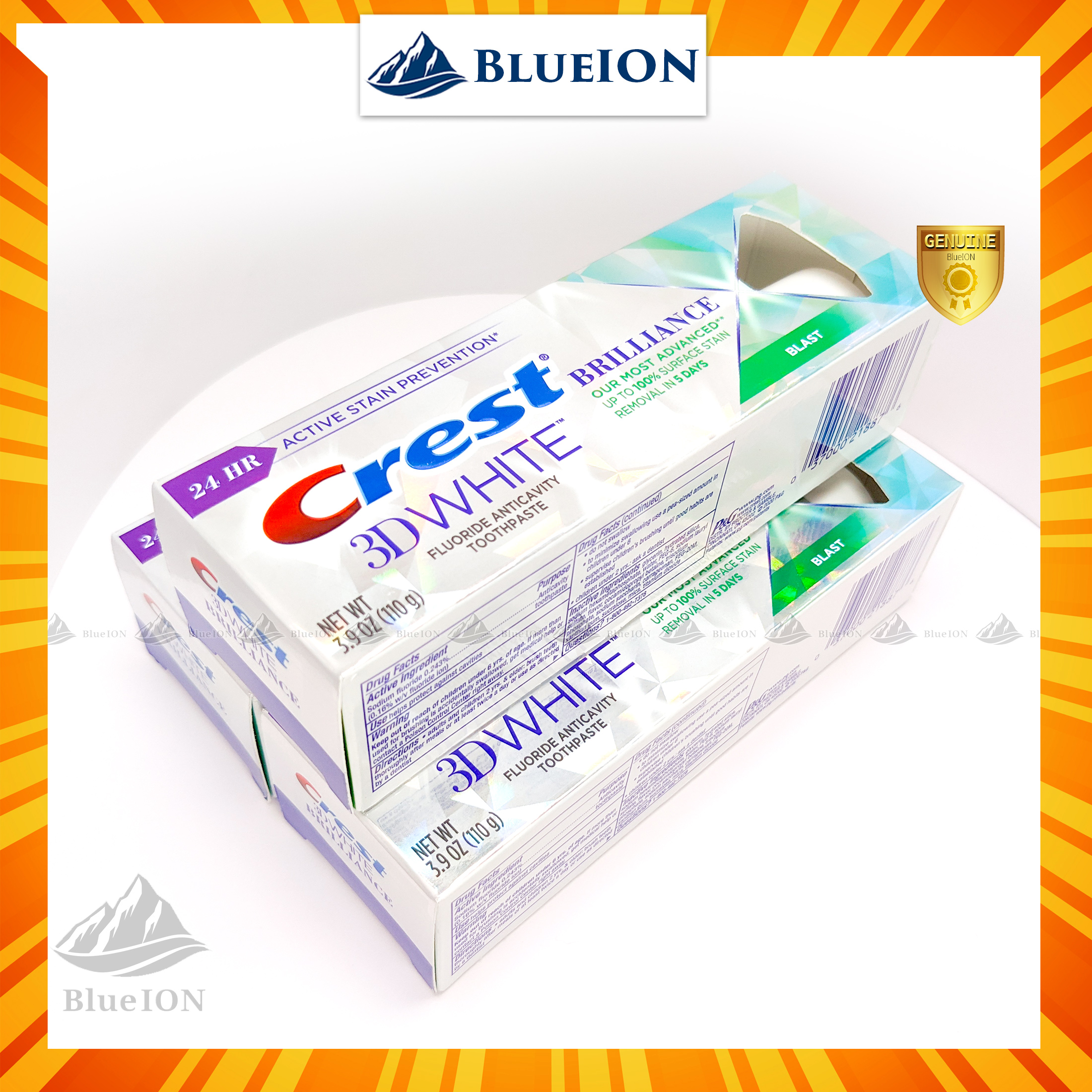 [Hàng Mỹ] Kem đánh răng Crest 3D White Brilliance Blast