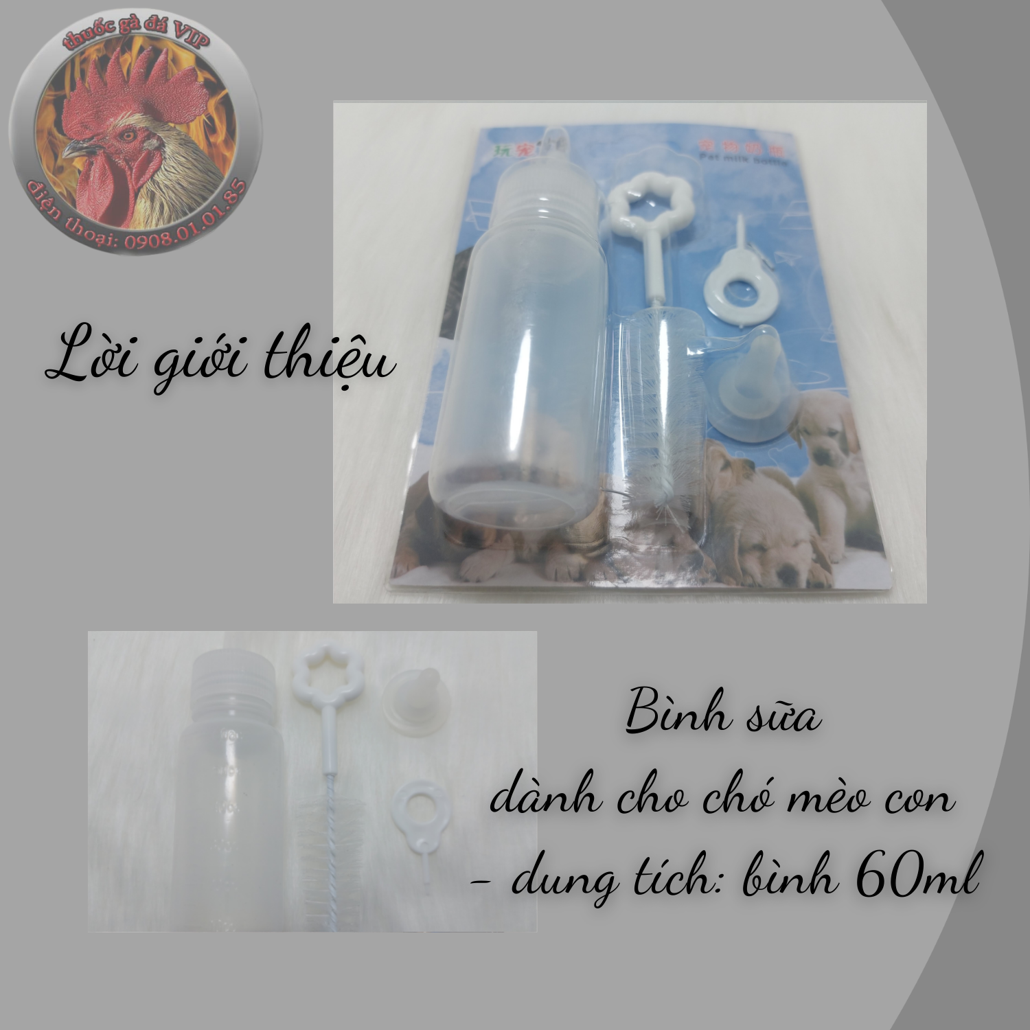 combo 1 bộ - Bình sữa dành cho chó mèo con