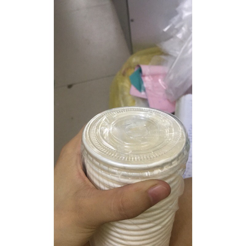 50 Cốc Giấy 135Ml / Ly Giấy 4,5Oz Kèm Nắp