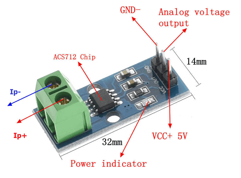 Cảm Biến Dòng Điện Hall ACS712 5A