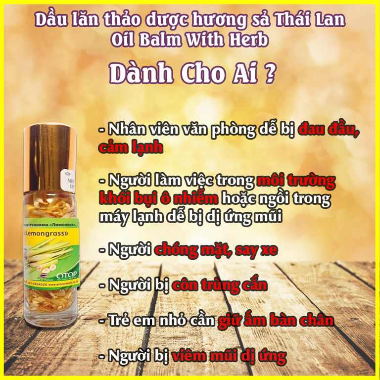 Dầu Bi Lăn Hương Sả OTOP Thái Lan