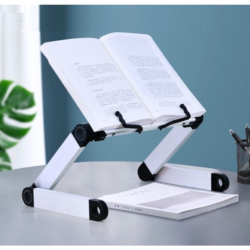 Bàn đọc kinh gấp gọn,Giá kẹp đọc sách, Bàn laptop,macbook hợp kim nhôm xoay 360 độ gấp gọn thông minh làm việc trên giường,ghế sofa - Kệ đọc kinh chống cận thị, mỏi lưng