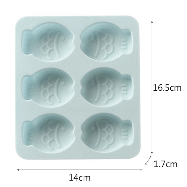 Khuôn Silicon Đổ Socola/Thạch/Đá/Kẹochipchip/Pudding Hình 6 Bánh Cá