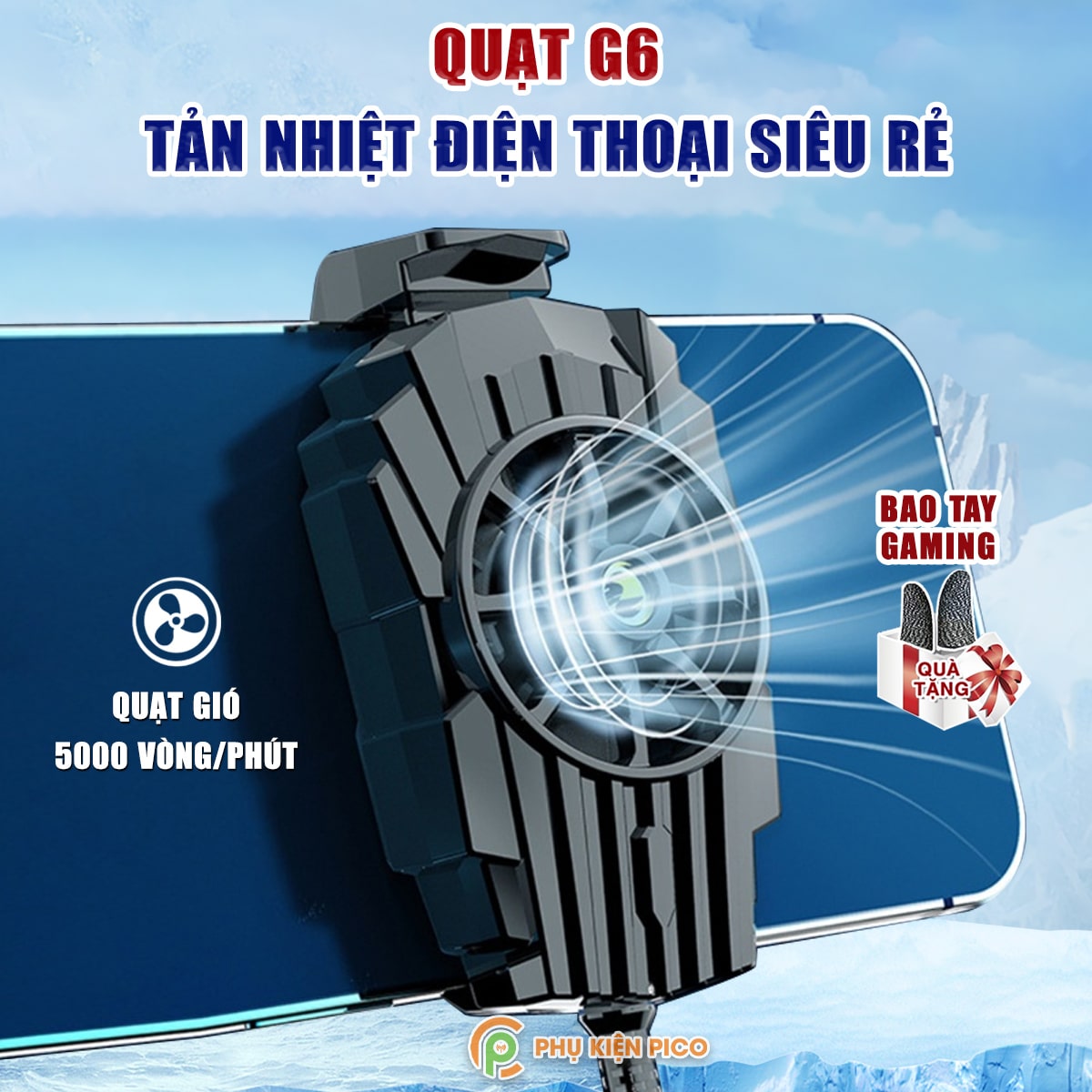 Quạt tản nhiệt điện thoại FL01 / FL05 / FL07 tốc độ 6000 vòng/phút sức gió mạnh - Phụ kiện pico (phukienpico)