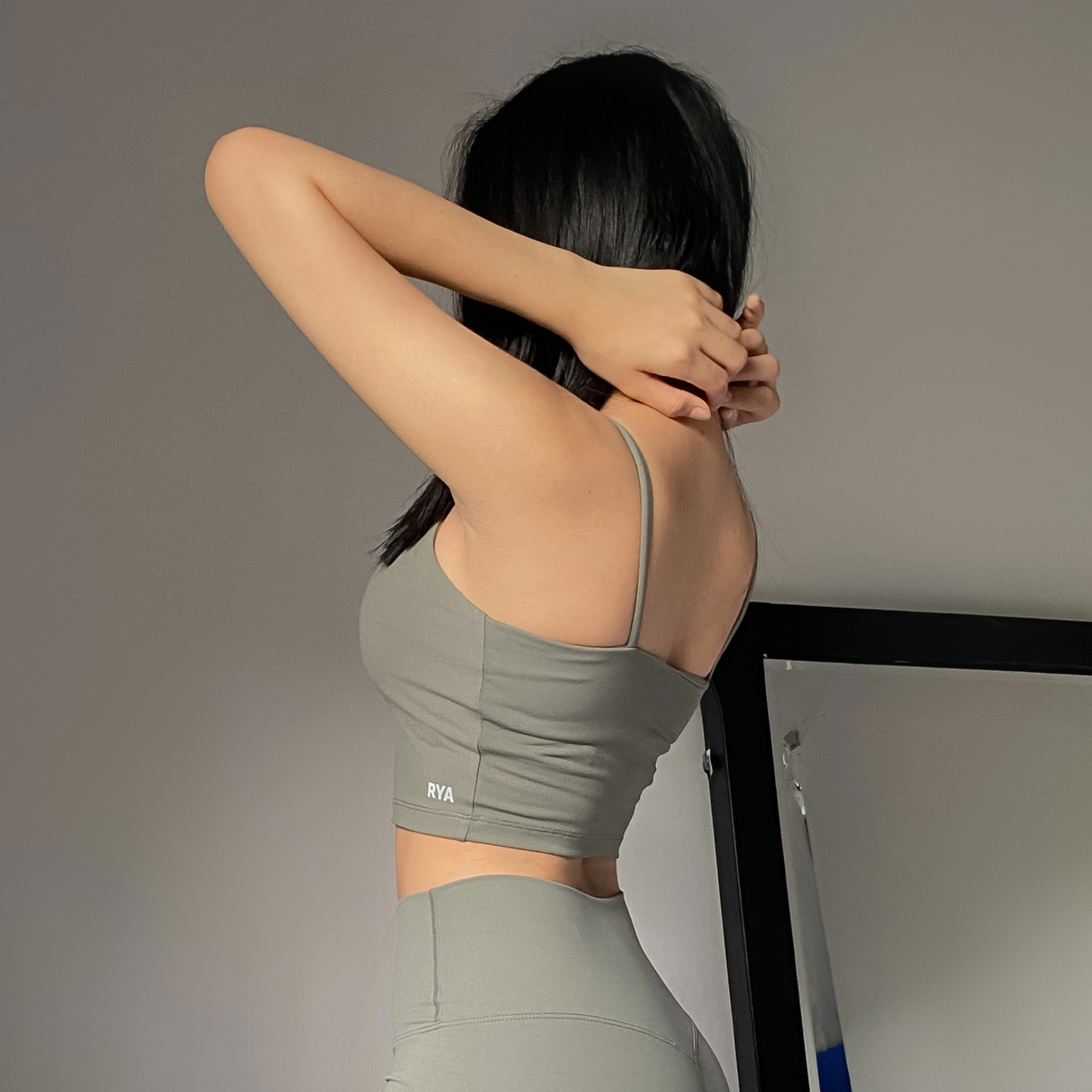 Áo ngực thể thao RYACTIVE -  STRAPPY CROPTANK Olive green