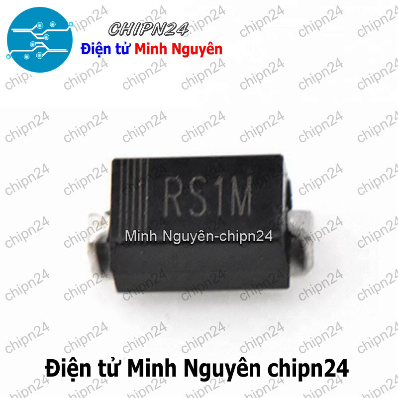 [10 con] (G7) Diode Dán RS1M SMA DO-214AC 1A 1000V (4.3x2.6mm) (SMD) (FR107) - HH006000