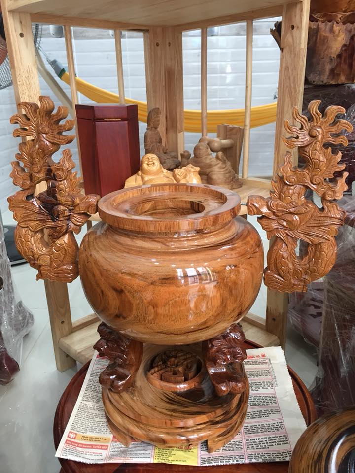 Bộ thờ 9 món gỗ bông lau