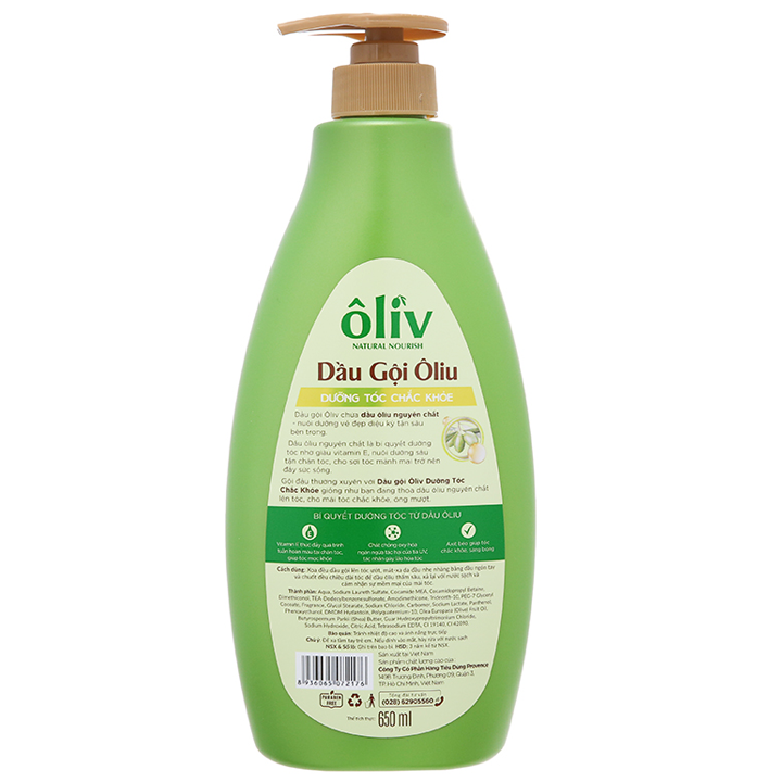 Combo gội xả Ôliv dưỡng tóc chắc khoẻ 650ml và 250ml