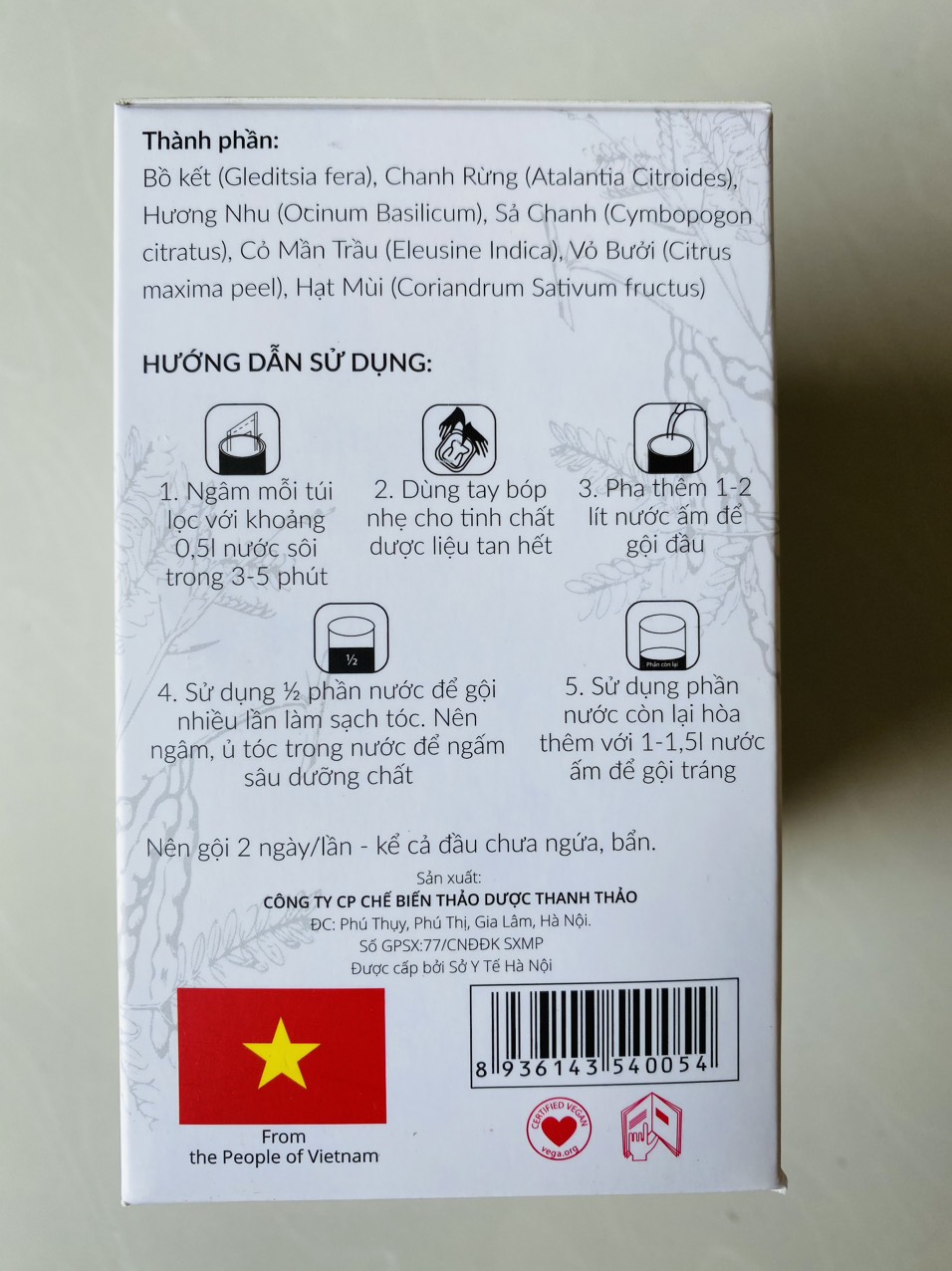 1 GÓI LÁ THƠM GỘI ĐẦU OGATIC.