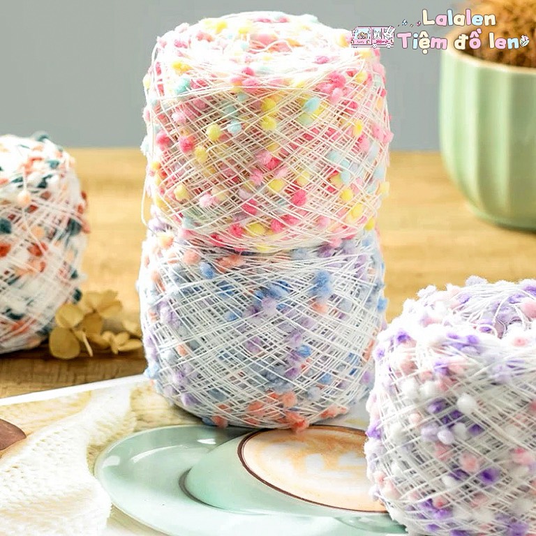 Sợi Pom Pom Mix Màu - Cuộn 100gr