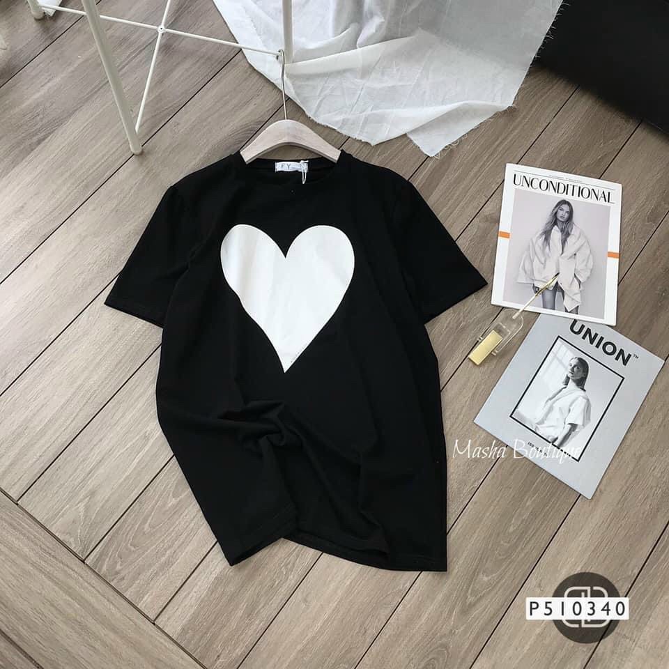 ÁO THUN FORM RỘNG IN HÌNH TRÁI TIM (FREE SIZE) U3.2