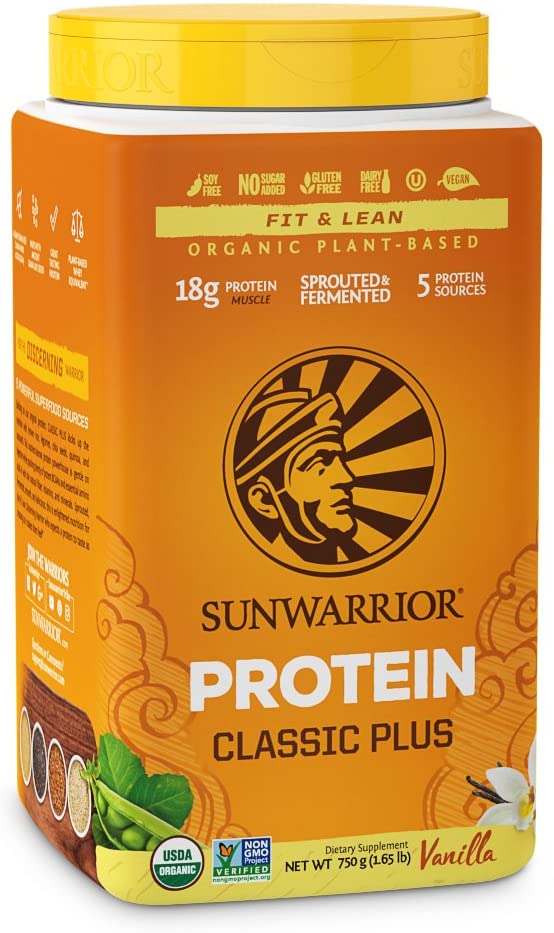 [HCM]Bột Protein Thực Vật Hữu Cơ Fit & Lean SunWarrior 750g vanilla