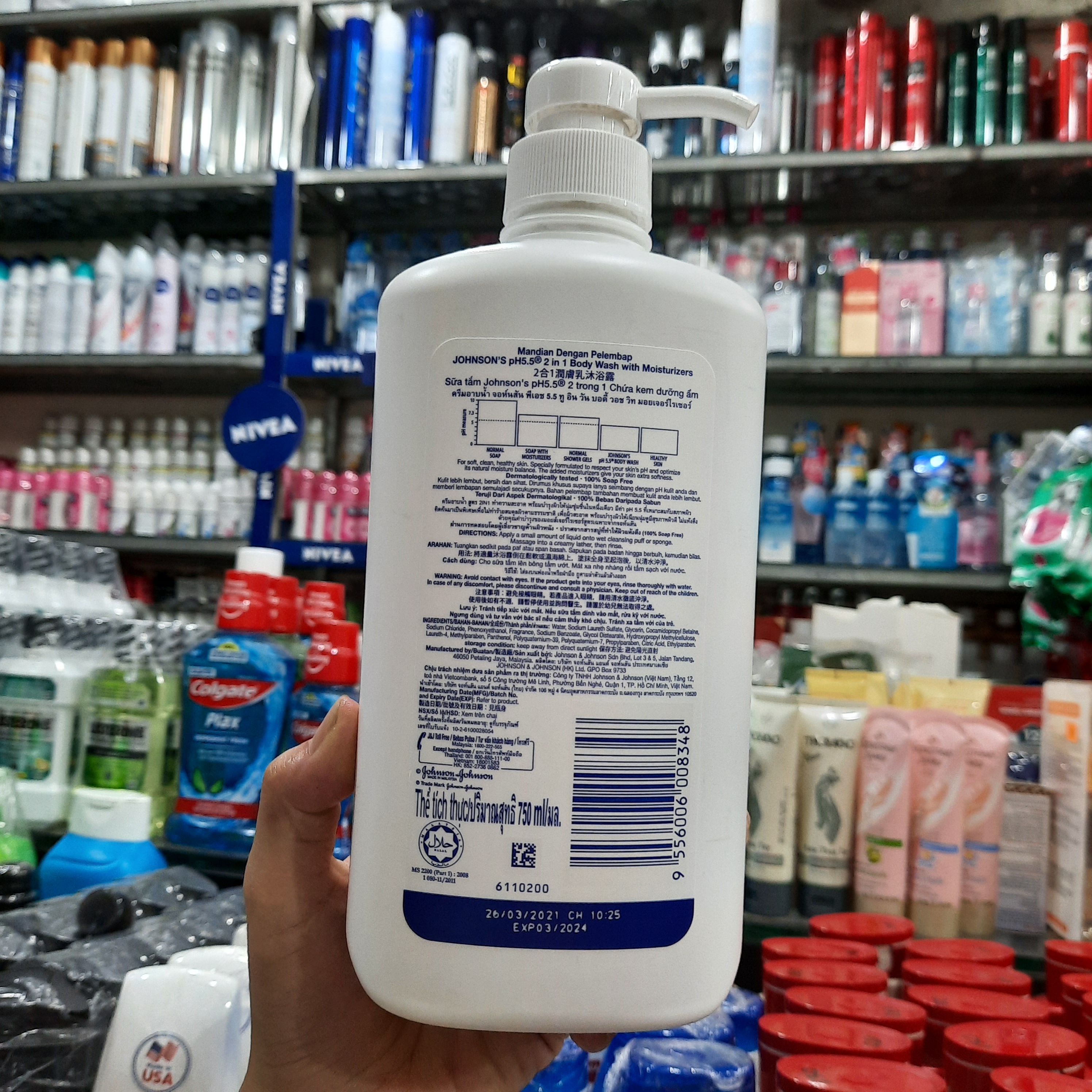 Sữa Tắm Johnson’s 2 in 1 pH 5.5 750ml
