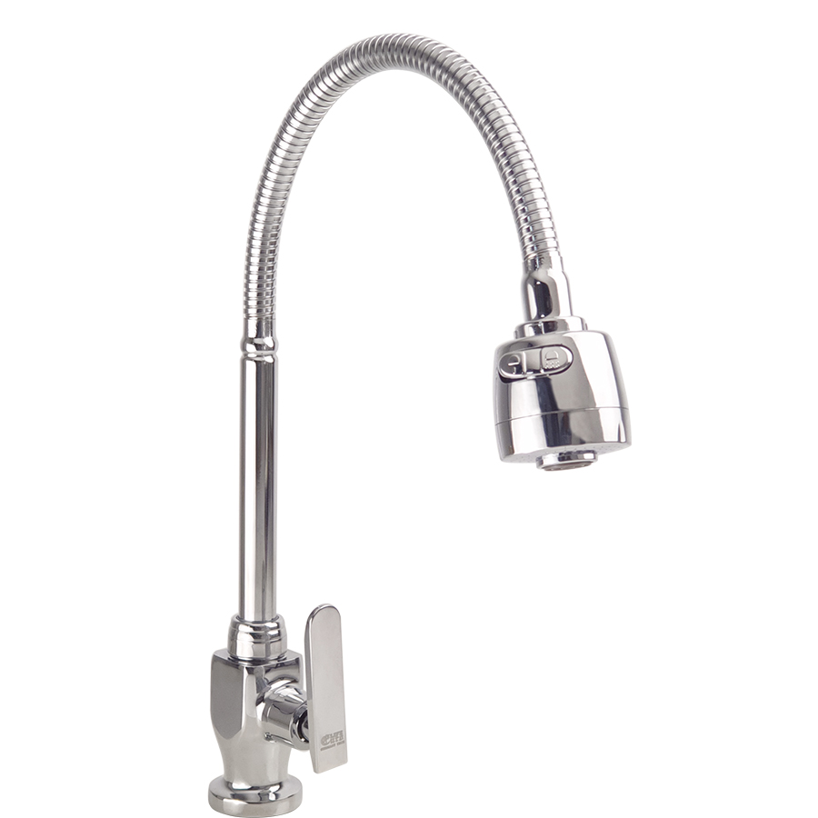 Vòi rửa chén lạnh cần lò xo Eurolife EL-T012 (Trắng bạc)