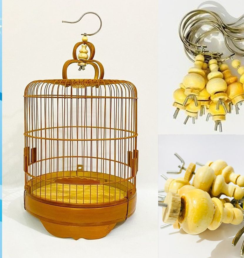 Móc lồng chim chào mào, khuyên, mi bền đẹp giá rẻ có nậm đi kèm PK111