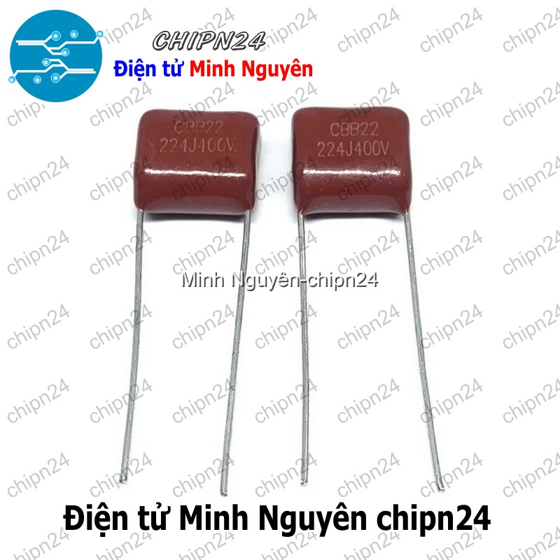 [5 con] (F230) Tụ CBB 400V 224J P=10mm (224 220nF 0.22uF) - HH001179