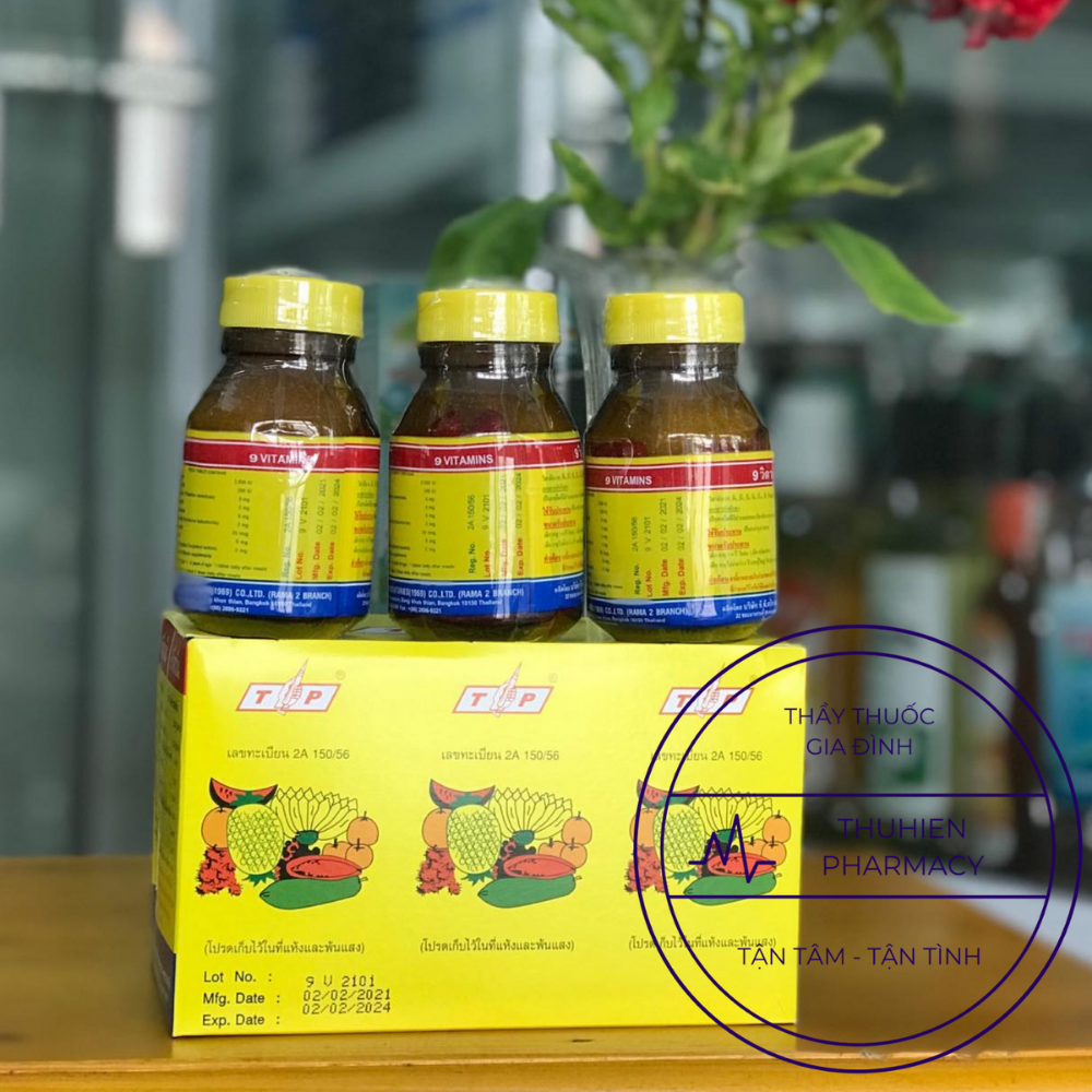01 lọ Tăng Cân Thái Lan Lọ 50 Viên (9 Vitamin Thái)