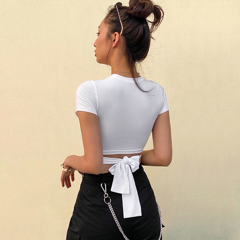 Áo Croptop Cột Dây Đắp Chéo Siêu Xinh