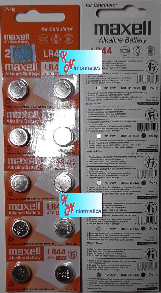 5/4/3/2/1 vỉ Pin Alkaline Maxell LR44 / A76 - 1 vỉ 10 viên - Hàng chính hãng - Made in China