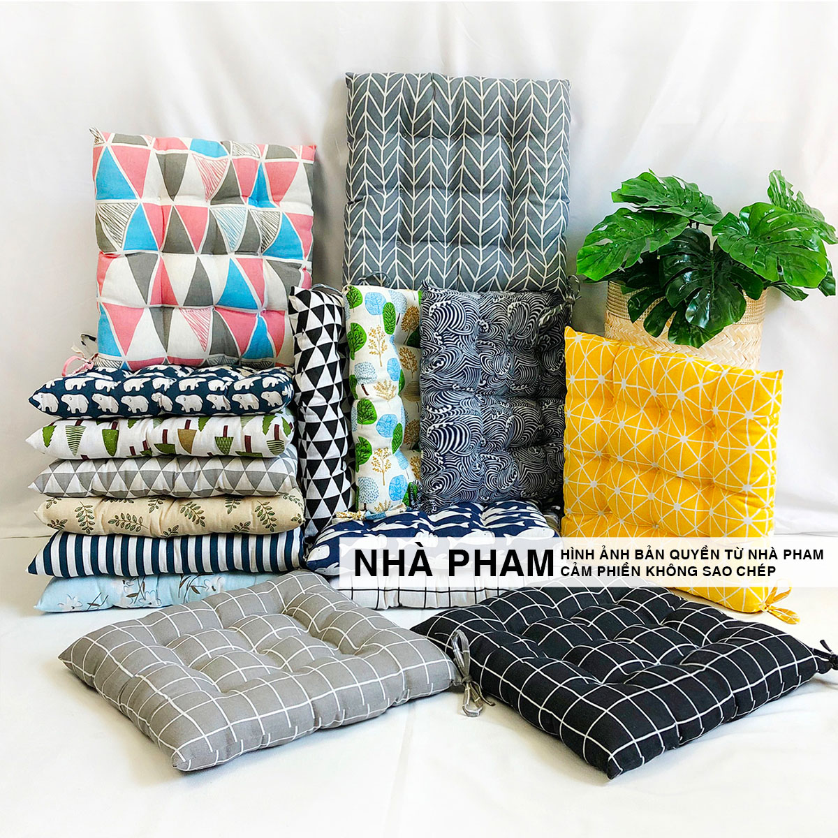Đệm Vuông Ngồi Bệt PATTERN PHAM (40,45,50cm) (NO17-32)