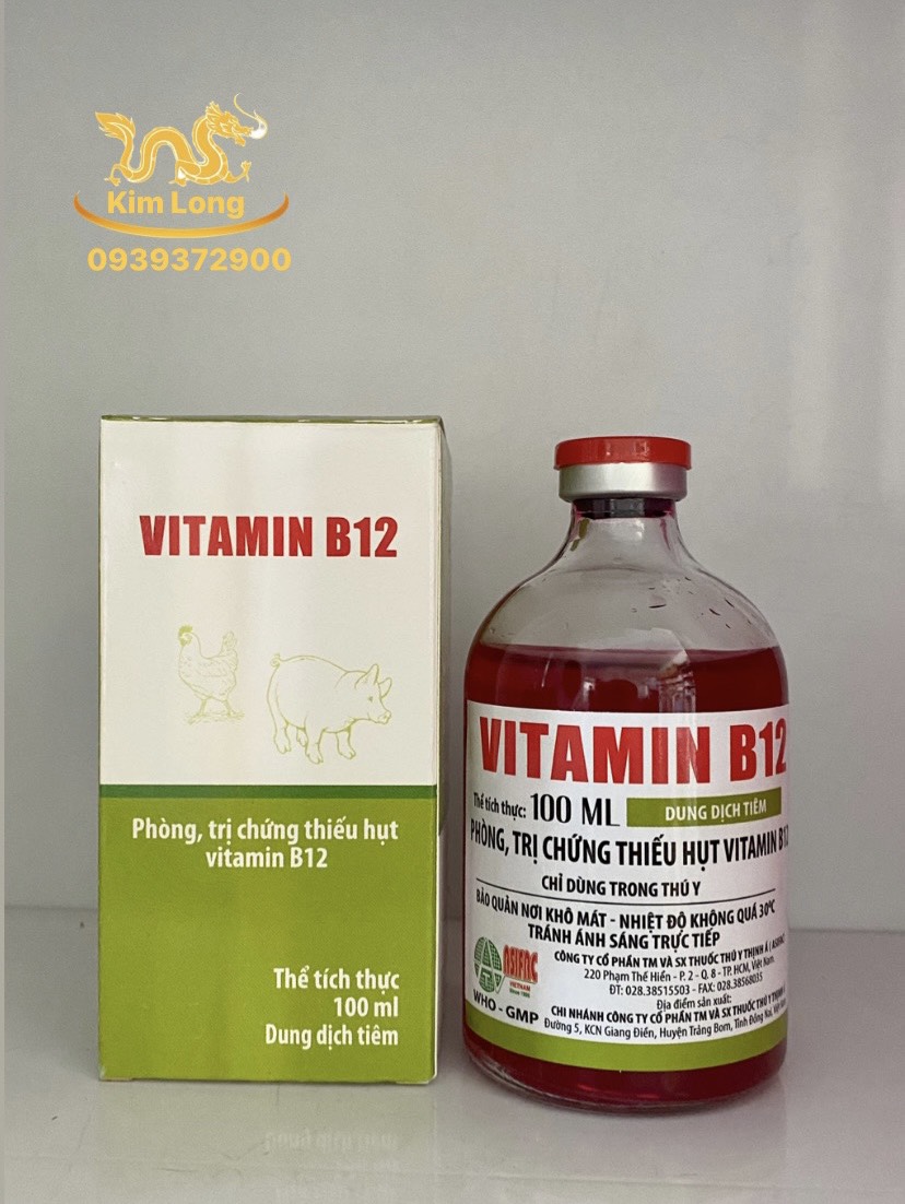 Vitamin B12 100ml-room, treat vitamin B12 shortage of cattle, poultry