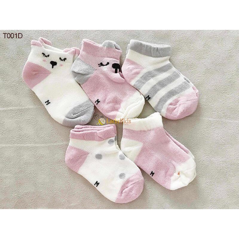 [HCM]SET 5 ĐÔI VỚ COTTON CHO BÉ TỪ SƠ SINH ĐẾN 1 TUỔI