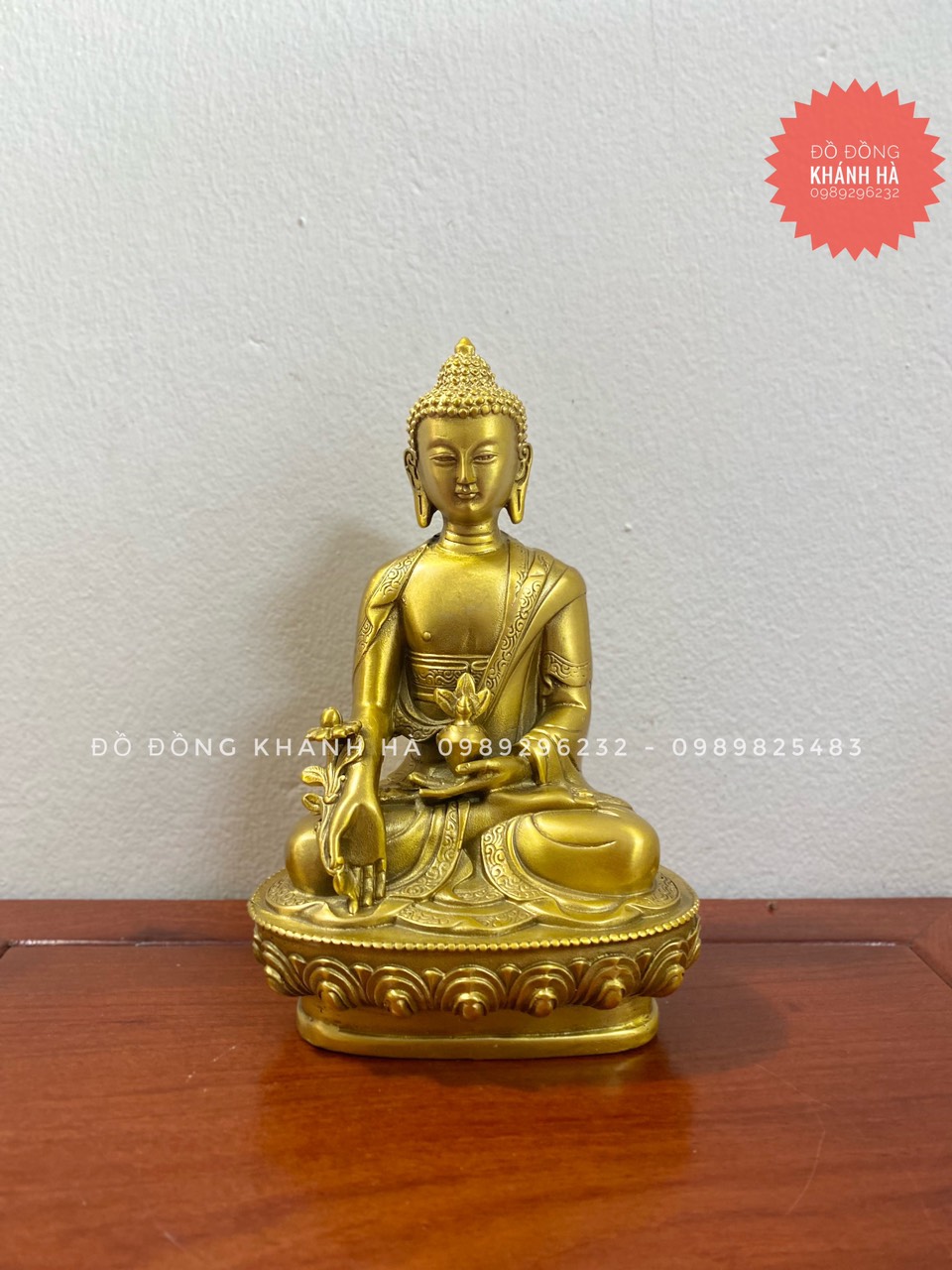 Tượng Phật Dược Sư bằng đồng cao 21cm
