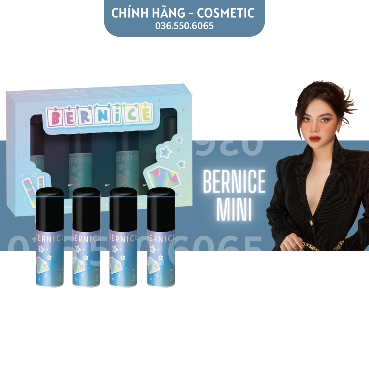 Set Son Mini Bernice 2022 Chính Hãng - Chất Son Nhung Lì Siêu Mịn Môi