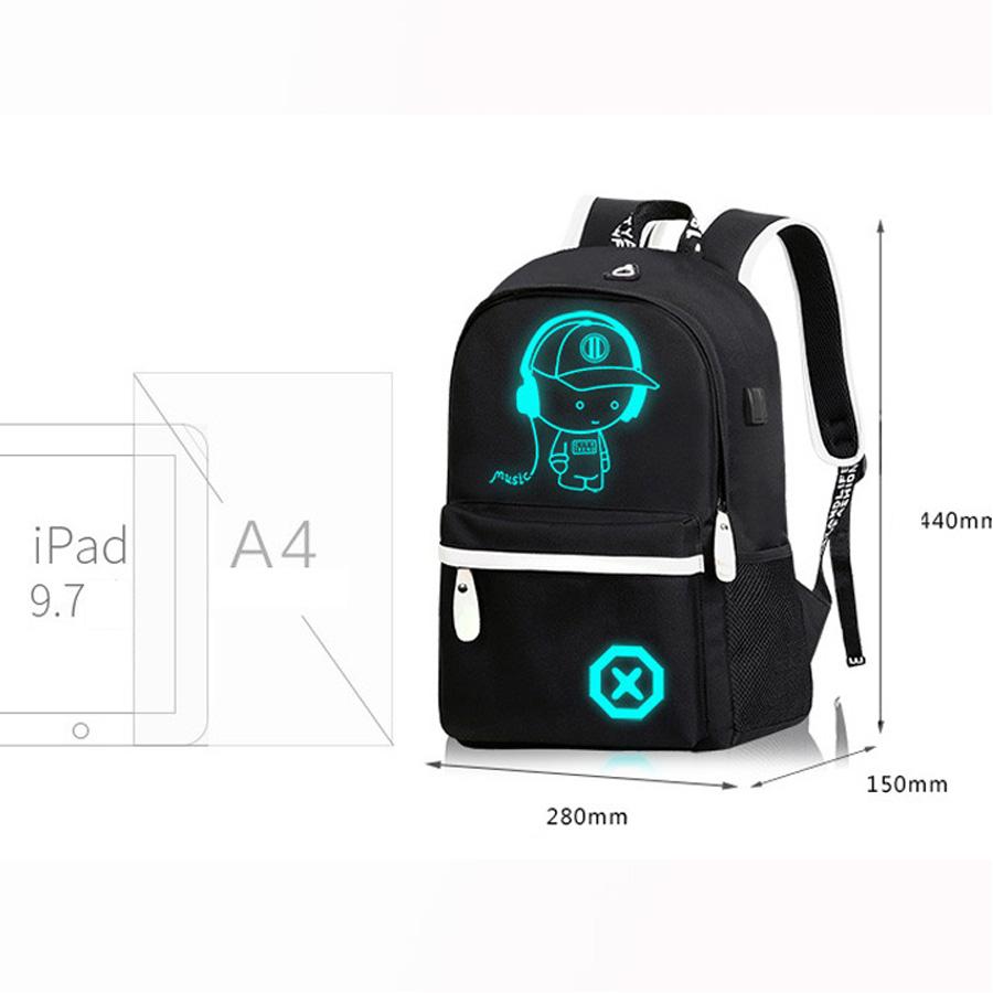 Ba lô phát sáng hình luffy ( tặng cáp sạc USB )