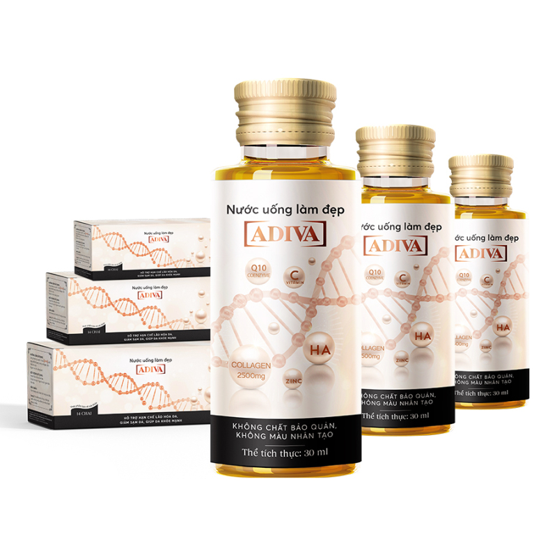 [HCM](CHÍNH HÃNG) 04 hộp Collagen Adiva (14 lọ/ hộp)