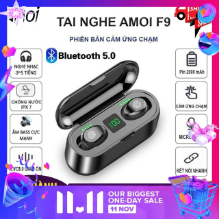 Tai Nghe Bluetooth 5.0 Amoi F9 Tws - Tai Nghe True Wireless NúT CảM ỨNg - Phiên BảN QuốC Tế 2020 - Pin 280 Giờ,Tai Nghe Không Dây Sang Trọng. thumbnail