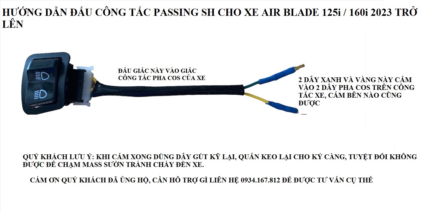 Công tắc Passing Air Blade 125i / 150i / 160i Đời Mới