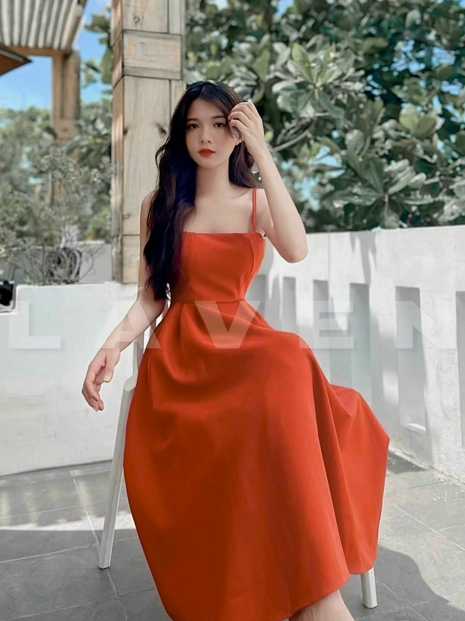 Đầm 2 Dây Xòe Dự Tiệc Sang Trong