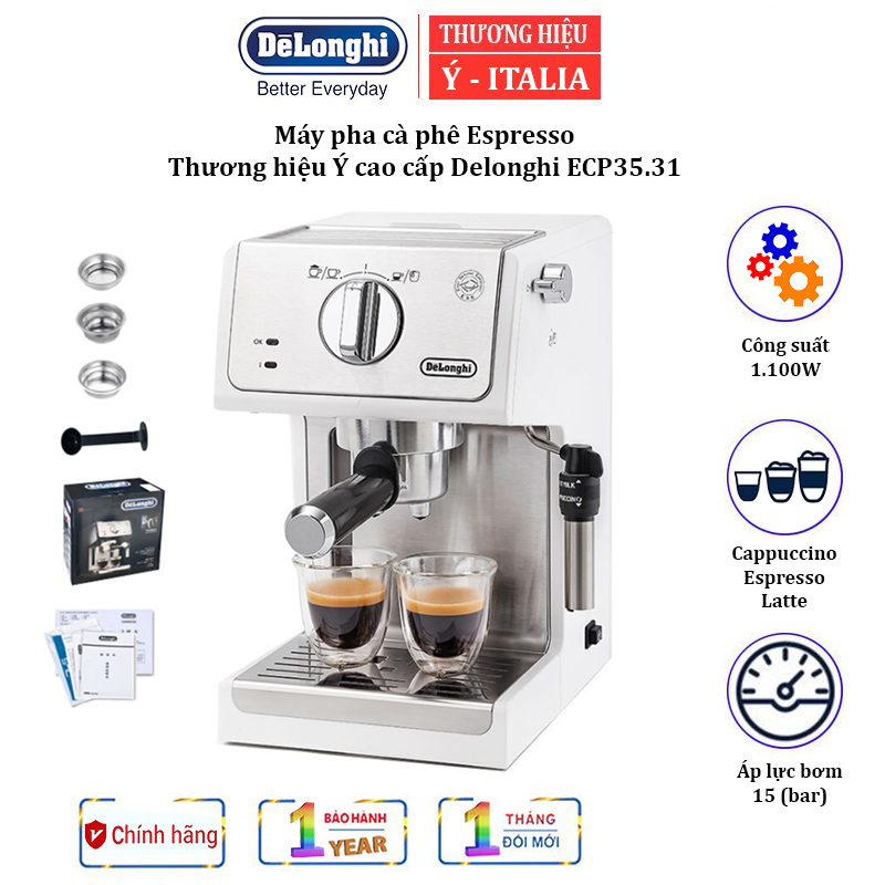 DeLonghi ecc35.31 Italian espresso maker 1100W capacity 1.1L automatic smart turn off Machine-imported