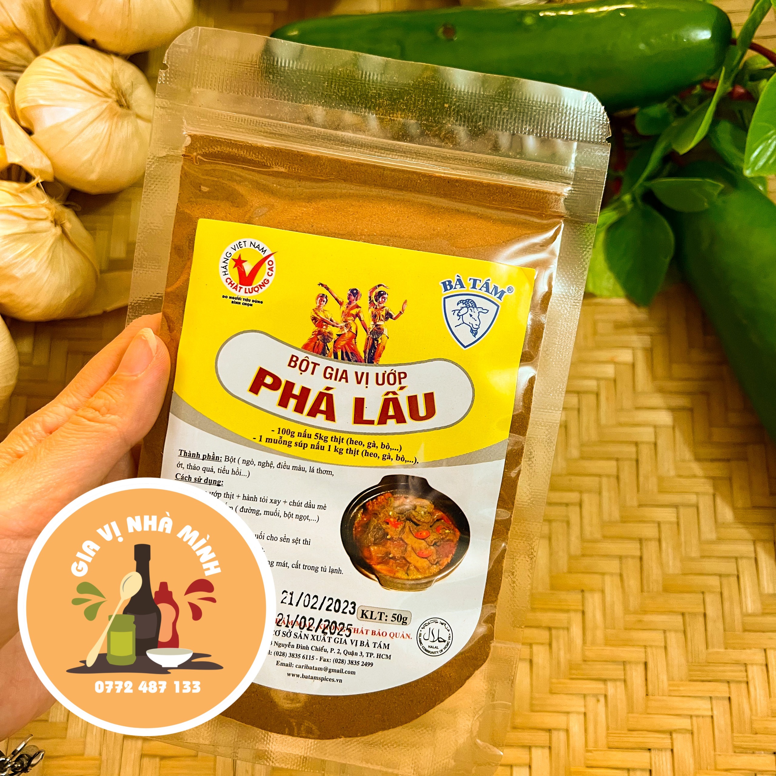 BỘT GIA VỊ PHÁ LẤU HIỆU BÀ TÁM - GÓI 50GR