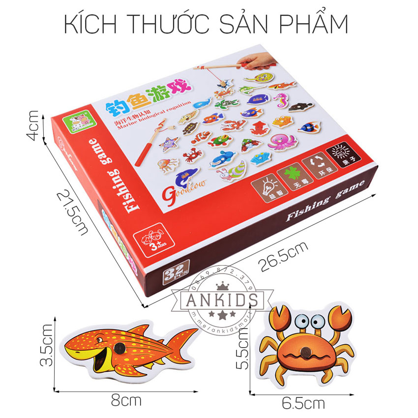 Đồ chơi câu cá bằng gỗ cho bé