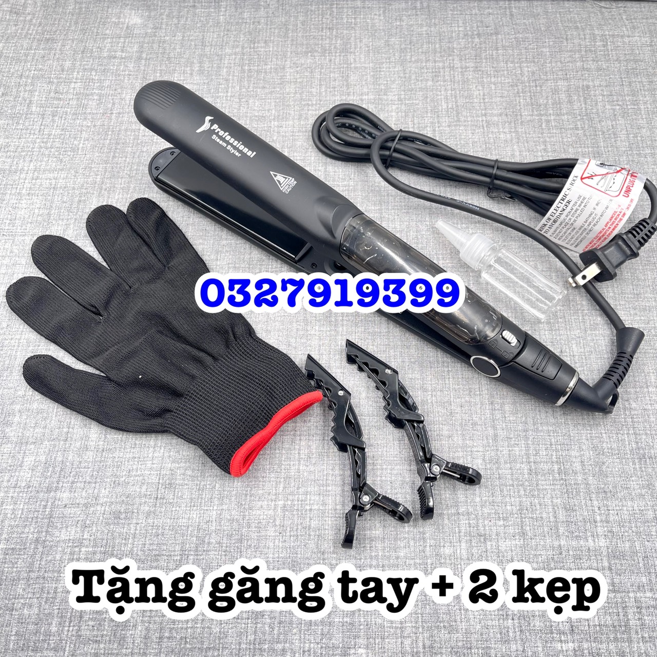 Professional 0088 - Máy duỗi tóc hơi nước cao cấp, chất liệu gốm ceremic chống dính, 6 mức nhiệt độ, dây xoay 360 độ, bảo hành 03 tháng