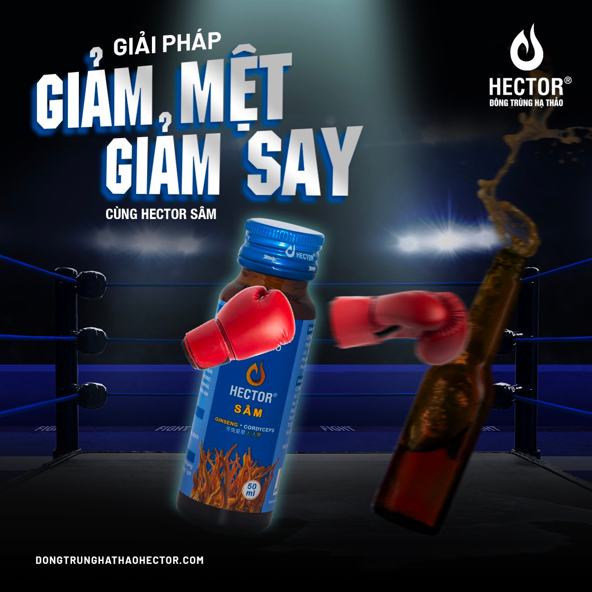 Combo 2 chai nước uống Đông Trùng Hạ Thảo Hector Sâm (50mlx2)