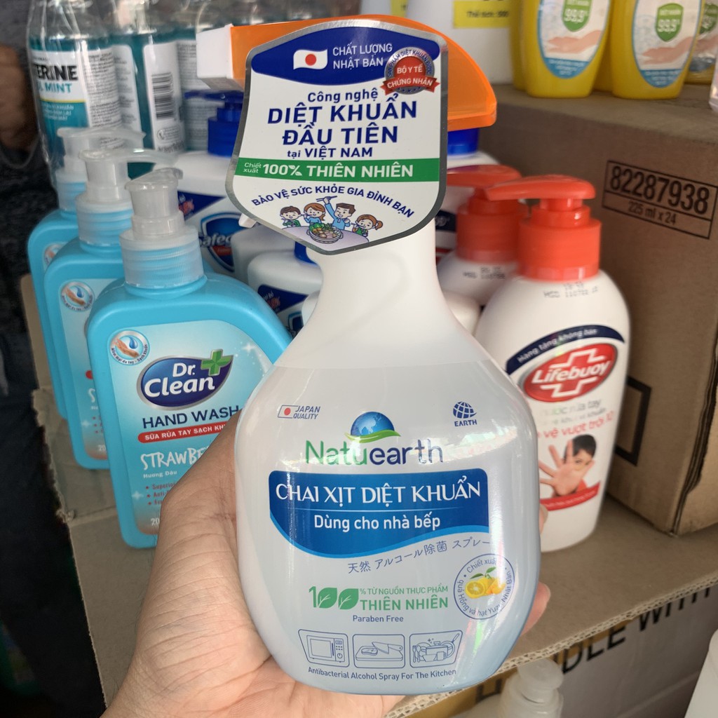 Chai xịt diệt khuẩn Natuearth 410ml