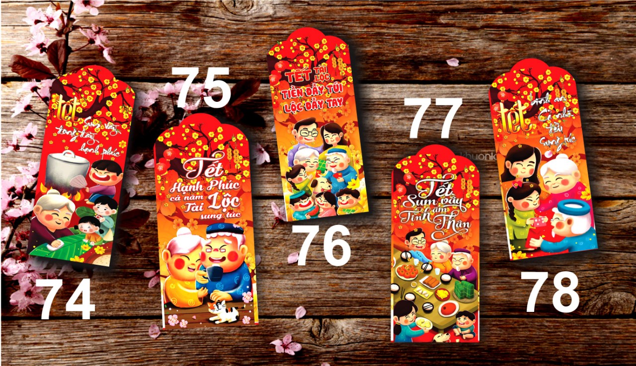 Set 100 Bao Lì Xì Tết Cổ Truyền