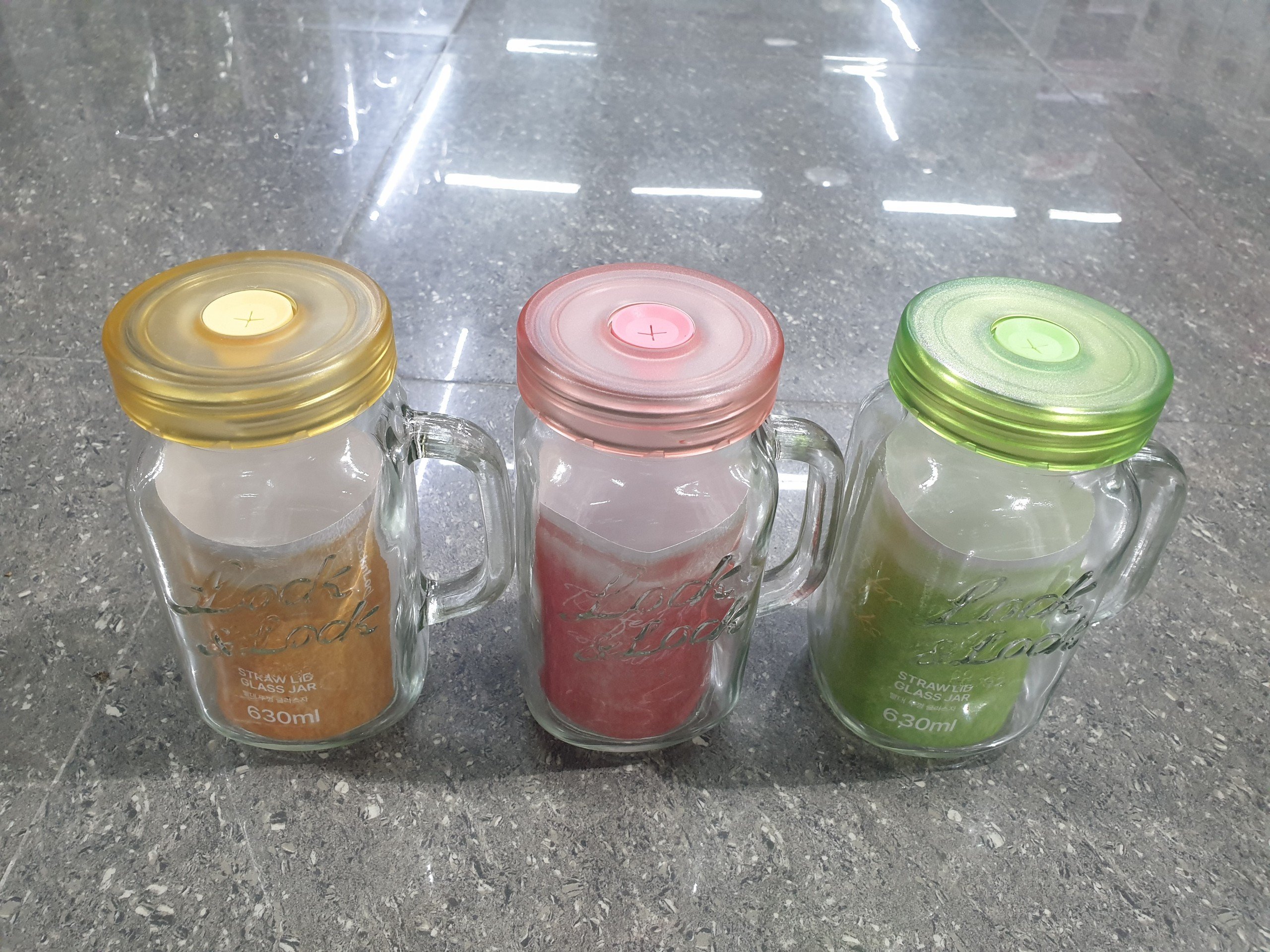 Bình Nước Thủy Tinh Detox Lock&Lock có Tay Cầm 630ml